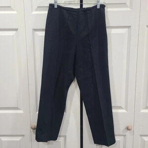 Pendleton Women's Petite 100% Cotton Pull On Flat Front Straight Leg Black 30" W